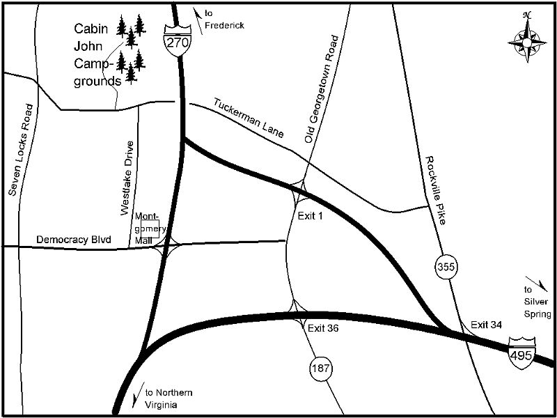 Map for Cabin John Campgrounds